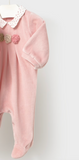 Mameluco tundosado c/cuello flores rosa baby