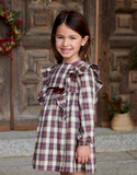 VESTIDO TELA CUADROS NIÑA TINEO BURDEOS