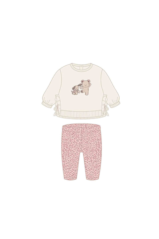 Conj. 2 piezas sudadera animalitos orquidea