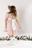 Scarlet Pink velvet sash dress
