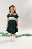 Scarlet Green velvet sash dress