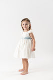 Vestido fajin tul crudo