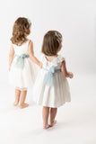 Vestido fajin tul crudo