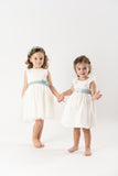 Vestido fajin tul crudo