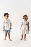 Vestido fajin tul crudo