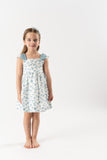 VESTIDO TELA ESTAMPADA "MILTON" AZUL