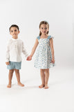 VESTIDO TELA ESTAMPADA "MILTON" AZUL