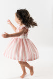 Vestido rayas fajin camelia