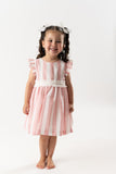 Vestido rayas fajin camelia