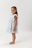VESTIDO TELA VOILE RAYA "SURREY" AZUL