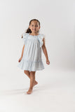 VESTIDO TELA VOILE RAYA "SURREY" AZUL