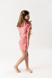 Conj. Bluson y shorts stripes persimon