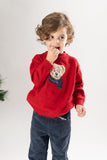 Sueter intarsia osito rojo