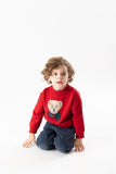 Sueter intarsia osito rojo
