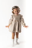 Vestido lazos champan