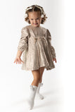 Vestido lazos champan