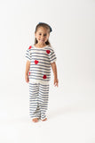 Conj. tricot stripes corazones crudo