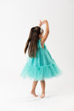Vestido tul volantes jade