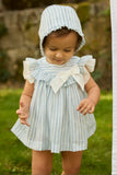 VESTIDO C/BRAGA TELA RAYAS "SURREY" AZUL