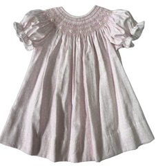 Daisy smocked bishop dress