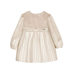 Vestido terciopelo plisado tofu