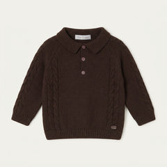 JERSEY PUNTO CUELLO POLO NIÑO CARAVIA MARRON