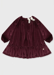 VESTIDO TELA TERCIOPELO NIÑA TINEO BURDEOS