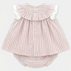 VESTIDO C/BRAGA TELA RAYAS "SURREY" ROSA