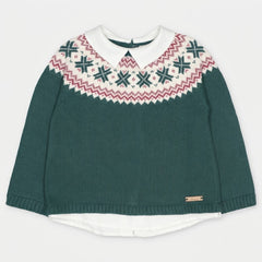 JERSEY PUNTO JACQUARD CUELLO NIÑO TINEO VERDE