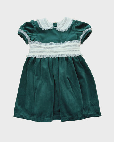 Scarlet Green velvet sash dress