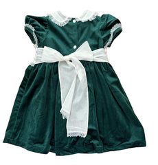 Scarlet Green velvet sash dress