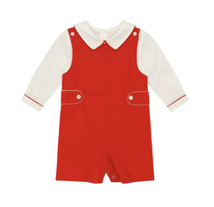 Pete Red Plain shortall w /ls shirt