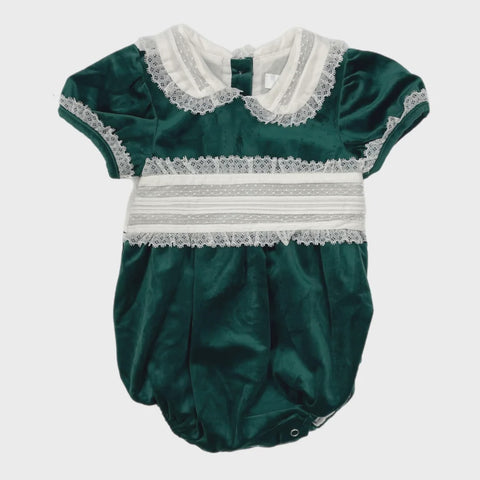 Sky Green velvet Sash Wst Bubble