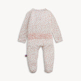APPLE BLOSSOM MAGNETIC RUFFLE FOOTIE & COVERALL