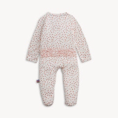 APPLE BLOSSOM MAGNETIC RUFFLE FOOTIE & COVERALL