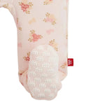 FLORAL GIRLS VELOUR MAGNETIC FOOTIE