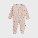 FLORAL GIRLS VELOUR MAGNETIC FOOTIE