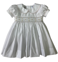 White Rose Smocked Dress