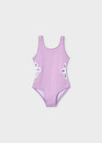 Bañador niña cut out flor lilac