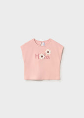 Camiseta m/c apliques crochet