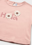 Camiseta m/c apliques crochet
