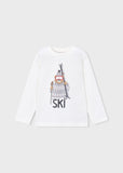 Camiseta m/l print oso ski nata
