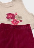 Conj. Pantalon chaleco tricot framboise