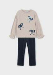 Conj. Leggings lazos marino