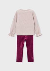 Conj. Leggings lazos framboise