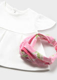 Conj. Leggings estampado flores chicle