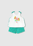 Conj. Short estampado mariposa esmeralda