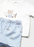 Conj. 2 piezas short osito avion cielo