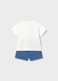 Conj. 2 piezas short animales cobalto
