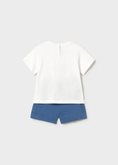 Conj. 2 piezas short animales cobalto